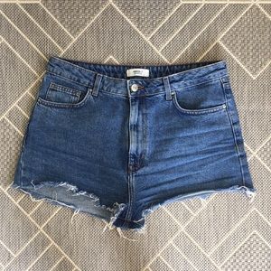 High waisted jean shorts